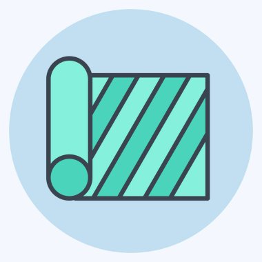 Simge kumaş rulosu. Kumaş sembolüyle ilgili. renk arkadaşı stili. dizayn edilebilir