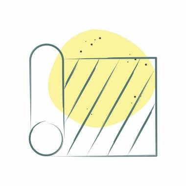 Simge kumaş rulosu. Kumaş sembolüyle ilgili. Renkli Leke Biçimi. dizayn edilebilir