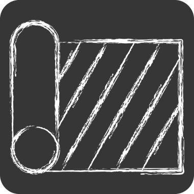 Simge kumaş rulosu. Kumaş sembolüyle ilgili. Tebeşir stili. dizayn edilebilir