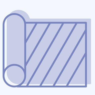 Simge kumaş rulosu. Kumaş sembolüyle ilgili. İki ton stili. dizayn edilebilir