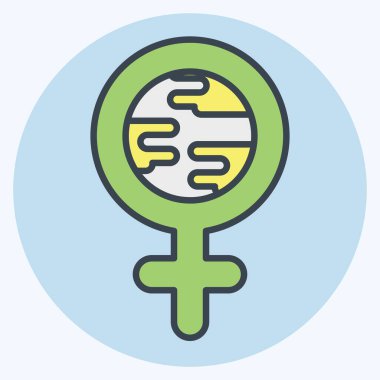 Simge Kadın. Dünya Barışı sembolüyle ilgili. renk arkadaşı stili. dizayn edilebilir