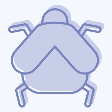 Simge Ateşböceği. Böceklerin sembolü. İki ton stili. dizayn edilebilir