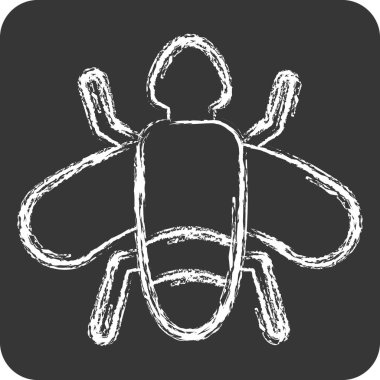 Simge Sinekleri. Böceklerin sembolü. Tebeşir stili. dizayn edilebilir