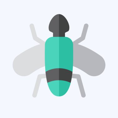 Simge Sinekleri. Böceklerin sembolü. Düz stil. dizayn edilebilir