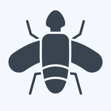 Simge Sinekleri. Böceklerin sembolü. Kabartma tarzı. dizayn edilebilir