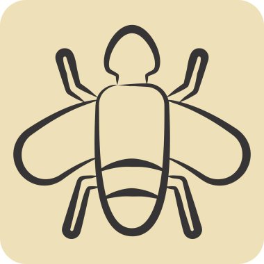 Simge Sinekleri. Böceklerin sembolü. El çizimi tarzı. dizayn edilebilir