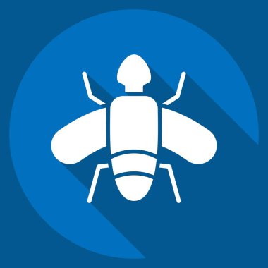 Simge Sinekleri. Böceklerin sembolü. Uzun gölge tarzı. dizayn edilebilir