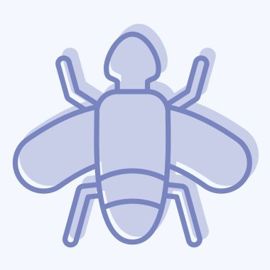 Simge Sinekleri. Böceklerin sembolü. İki ton stili. dizayn edilebilir