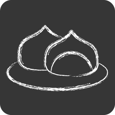 Simgesel Yemek Halkı. Kazakistan sembolüyle ilgili. Tebeşir stili. dizayn edilebilir