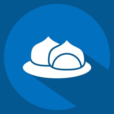 Simgesel Yemek Halkı. Kazakistan sembolüyle ilgili. Uzun gölge tarzı. dizayn edilebilir