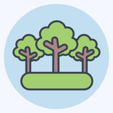 Simge Ormanı. Dünya 'yı Kurtarma sembolüyle ilgili. renk arkadaşı stili. düzenlenebilir