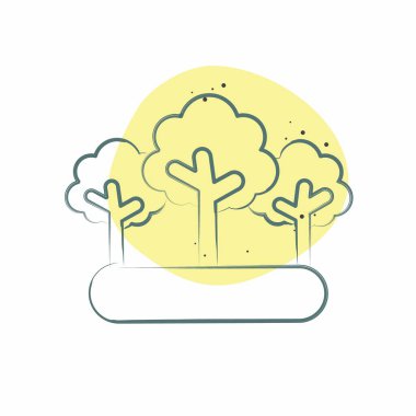 Simge Ormanı. Dünya 'yı Kurtarma sembolüyle ilgili. Renkli Leke Biçimi. düzenlenebilir