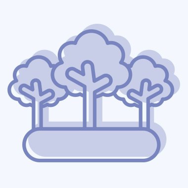 Simge Ormanı. Dünya 'yı Kurtarma sembolüyle ilgili. İki ton stili. düzenlenebilir