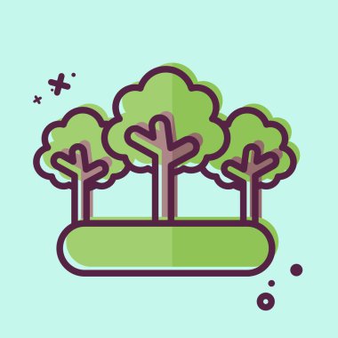 Simge Ormanı. Dünya 'yı Kurtarma sembolüyle ilgili. MBE tarzı. düzenlenebilir