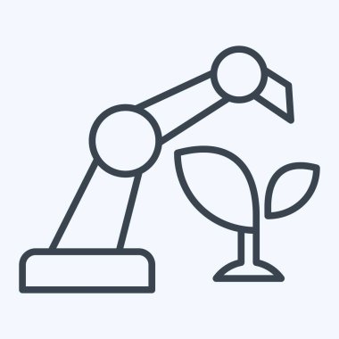 Geleceğin ikon tarımı. Yapay Zeka sembolüyle ilgili. satır biçimi