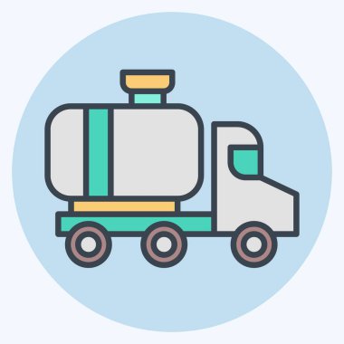 Icon Gaz Kamyonu. Endüstri sembolüyle ilgili. renk arkadaşı stili. dizayn edilebilir