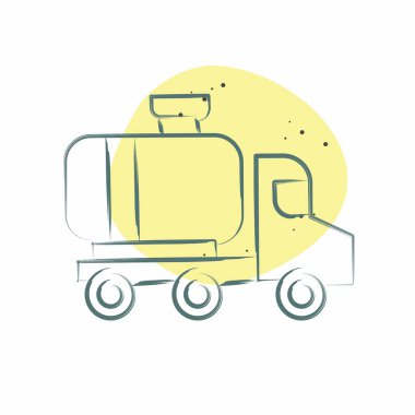 Icon Gaz Kamyonu. Endüstri sembolüyle ilgili. Renkli Leke Biçimi. dizayn edilebilir