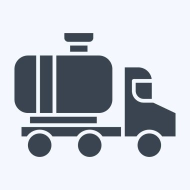 Icon Gaz Kamyonu. Endüstri sembolüyle ilgili. Kabartma tarzı. dizayn edilebilir