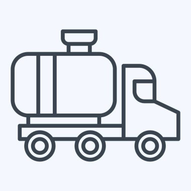 Icon Gaz Kamyonu. Endüstri sembolüyle ilgili. Sıra tarzı. dizayn edilebilir