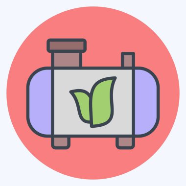 Simge Üretim Biyoyakıtları. Dünya 'yı Kurtarma sembolüyle ilgili. renk arkadaşı stili. düzenlenebilir