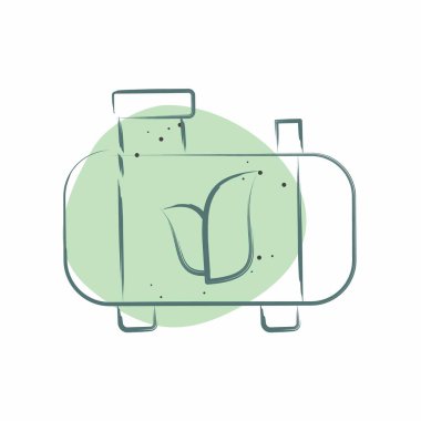 Simge Üretim Biyoyakıtları. Dünya 'yı Kurtarma sembolüyle ilgili. Renkli Leke Biçimi. düzenlenebilir