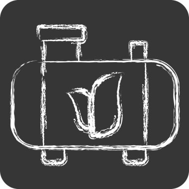 Simge Üretim Biyoyakıtları. Dünya 'yı Kurtarma sembolüyle ilgili. Tebeşir stili. düzenlenebilir