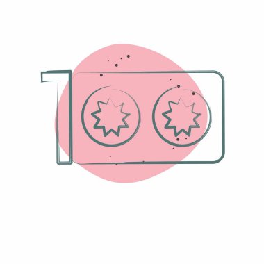 Icon GPU Madencilik. Kripto para birimi sembolüyle ilgili. Renkli Leke Biçimi