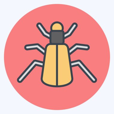 Simge zemini. Böceklerin sembolü. renk arkadaşı stili. dizayn edilebilir