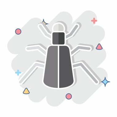 Simge zemini. Böceklerin sembolü. Çizgi roman. dizayn edilebilir