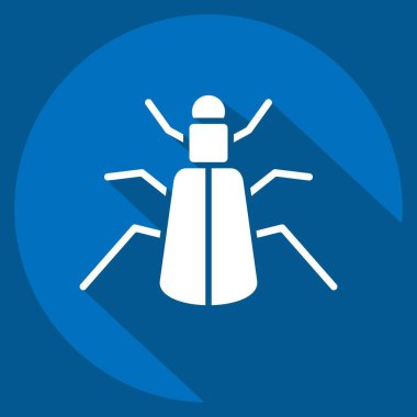 Simge zemini. Böceklerin sembolü. Uzun gölge tarzı. dizayn edilebilir