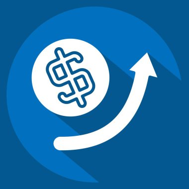 Simge Büyütme oku. Geliştirme sembolüyle ilgili. uzun gölge biçimi