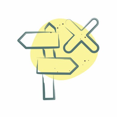 Simge Rehberi. Ünlem sembolüyle ilgili. Renkli Leke Biçimi. dizayn edilebilir