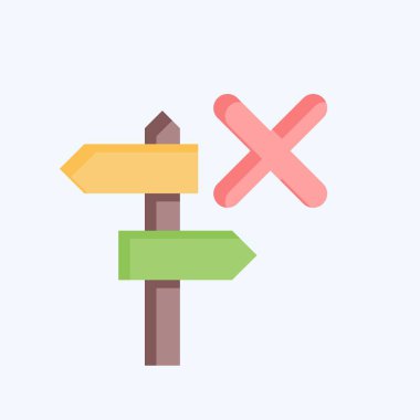 Simge Rehberi. Ünlem sembolüyle ilgili. Düz stil. dizayn edilebilir