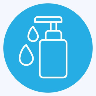 Kumaş sembolüyle ilgili ikon El Yıkama. Mavi gözlü. dizayn edilebilir