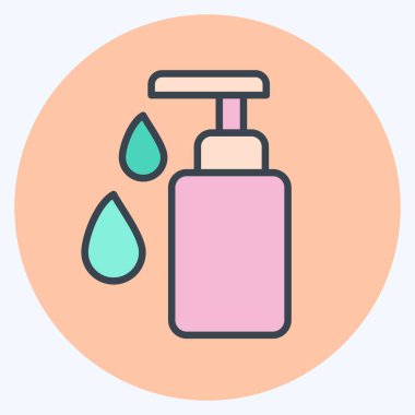 Kumaş sembolüyle ilgili ikon El Yıkama. renk arkadaşı stili. dizayn edilebilir