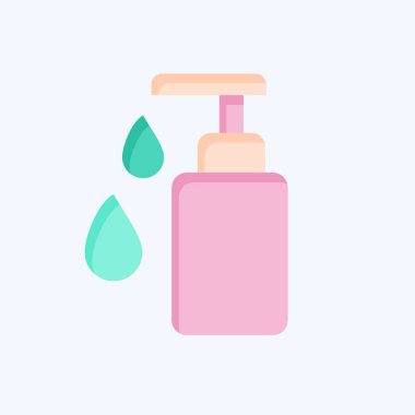 Kumaş sembolüyle ilgili ikon El Yıkama. Düz stil. dizayn edilebilir