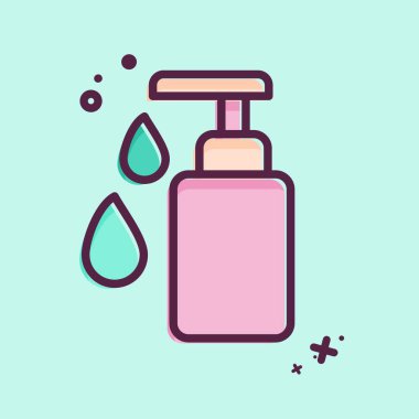 Kumaş sembolüyle ilgili ikon El Yıkama. MBE tarzı. dizayn edilebilir