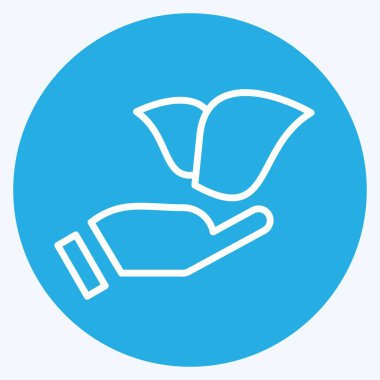 Simge Eller Tutma Tesisi. Geliştirme sembolüyle ilgili. mavi gözler tarzı