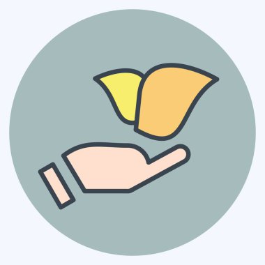 Simge Eller Tutma Tesisi. Geliştirme sembolüyle ilgili. renk eşi biçimi