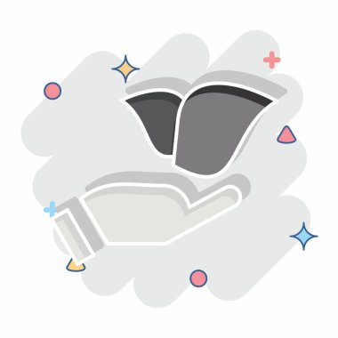 Simge Eller Tutma Tesisi. Geliştirme sembolüyle ilgili. çizgi roman biçimi