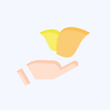 Simge Eller Tutma Tesisi. Geliştirme sembolüyle ilgili. düz biçim