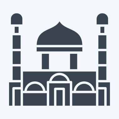 İkon Hazret Sultan Camii. Kazakistan sembolüyle ilgili. Kabartma tarzı. dizayn edilebilir