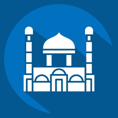 İkon Hazret Sultan Camii. Kazakistan sembolüyle ilgili. Uzun gölge tarzı. dizayn edilebilir