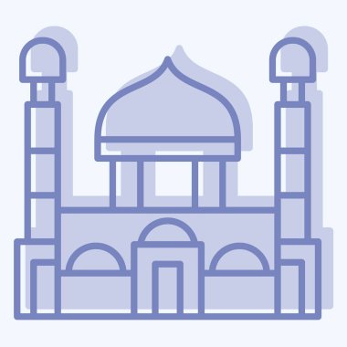 İkon Hazret Sultan Camii. Kazakistan sembolüyle ilgili. İki ton stili. dizayn edilebilir