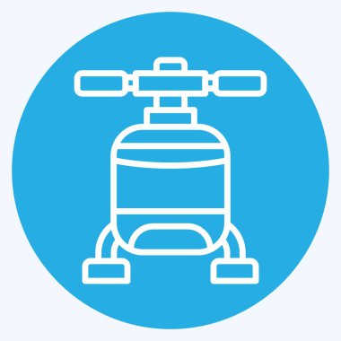 Simge Helikopteri. Araç sembolüyle ilgili. Mavi gözlü. düzenlenebilir