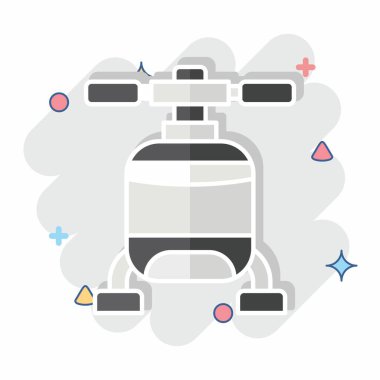 Simge Helikopteri. Araç sembolüyle ilgili. Çizgi roman. düzenlenebilir