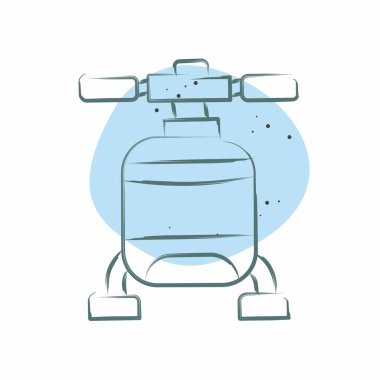 Simge Helikopteri. Araç sembolüyle ilgili. Renkli Leke Biçimi. düzenlenebilir