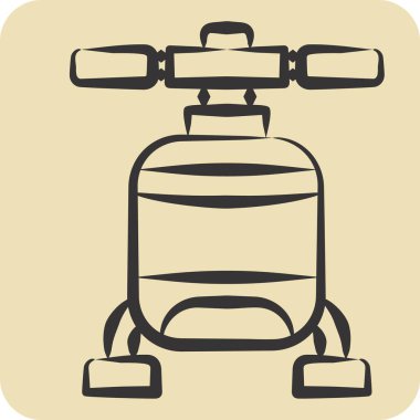 Simge Helikopteri. Araç sembolüyle ilgili. El çizimi tarzı. düzenlenebilir