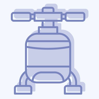 Simge Helikopteri. Araç sembolüyle ilgili. İki ton stili. düzenlenebilir