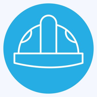 Simge Helmat. Endüstri sembolüyle ilgili. Mavi gözlü. dizayn edilebilir